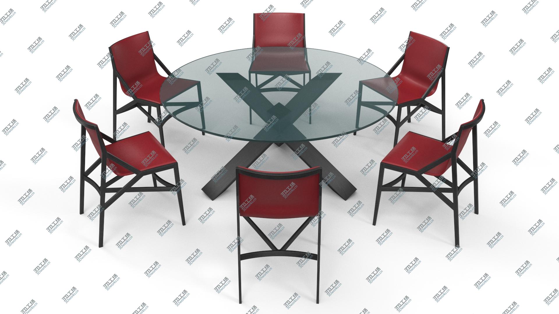 images/goods_img/2021040233/3D Cassina Dining Table Chair Set Black Glass Red model/2.jpg